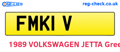 FMK1V are the vehicle registration plates.