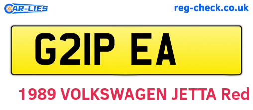 G21PEA are the vehicle registration plates.