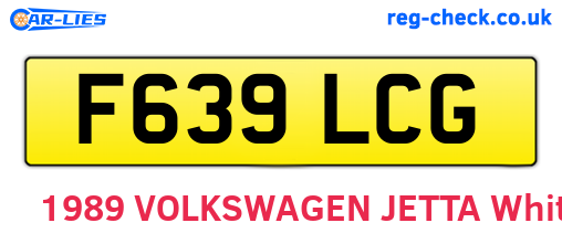 F639LCG are the vehicle registration plates.