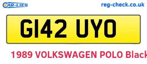 G142UYO are the vehicle registration plates.
