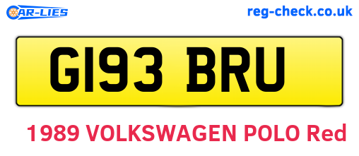 G193BRU are the vehicle registration plates.