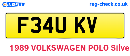 F34UKV are the vehicle registration plates.