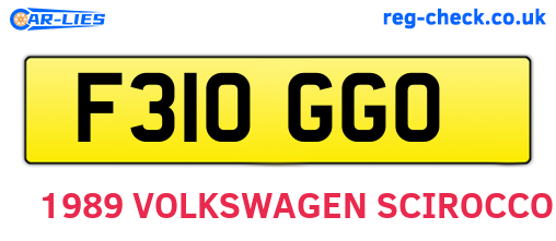 F310GGO are the vehicle registration plates.