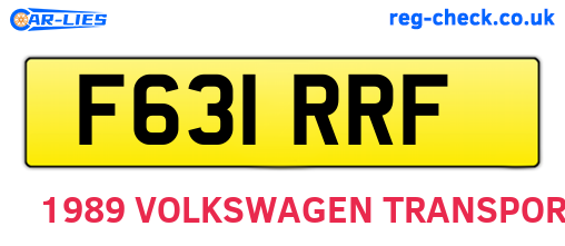 F631RRF are the vehicle registration plates.