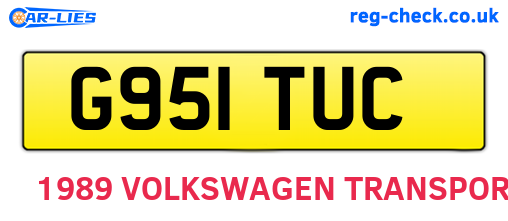 G951TUC are the vehicle registration plates.
