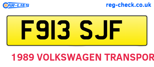 F913SJF are the vehicle registration plates.