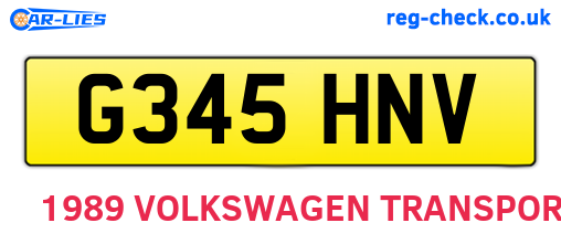 G345HNV are the vehicle registration plates.