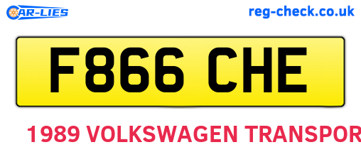 F866CHE are the vehicle registration plates.