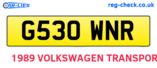 G530WNR are the vehicle registration plates.