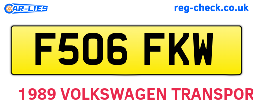 F506FKW are the vehicle registration plates.