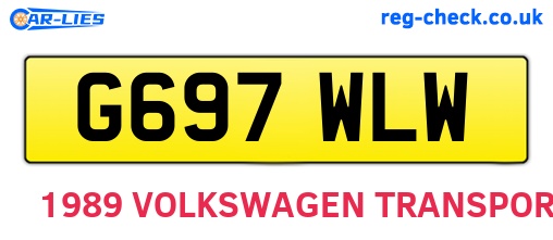 G697WLW are the vehicle registration plates.