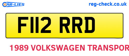 F112RRD are the vehicle registration plates.