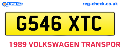 G546XTC are the vehicle registration plates.