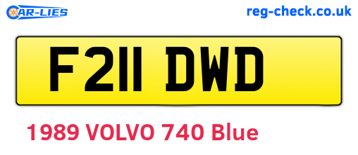 F211DWD are the vehicle registration plates.