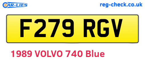 F279RGV are the vehicle registration plates.