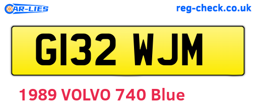 G132WJM are the vehicle registration plates.