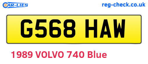 G568HAW are the vehicle registration plates.
