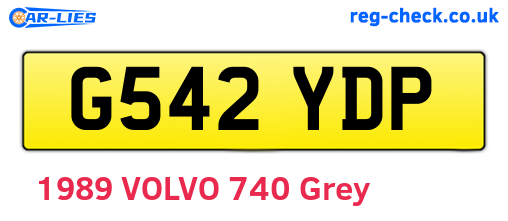 G542YDP are the vehicle registration plates.