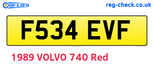 F534EVF are the vehicle registration plates.