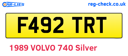 F492TRT are the vehicle registration plates.