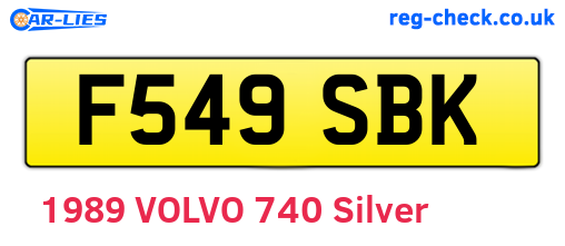 F549SBK are the vehicle registration plates.