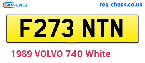 F273NTN are the vehicle registration plates.
