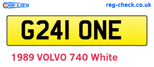 G241ONE are the vehicle registration plates.