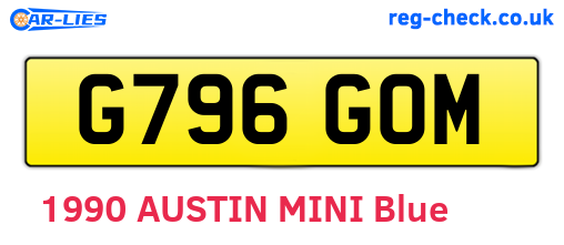 G796GOM are the vehicle registration plates.