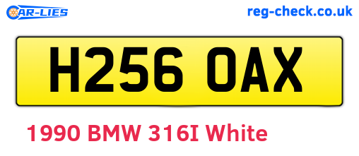 H256OAX are the vehicle registration plates.
