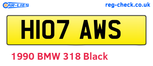 H107AWS are the vehicle registration plates.