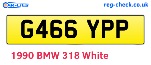 G466YPP are the vehicle registration plates.