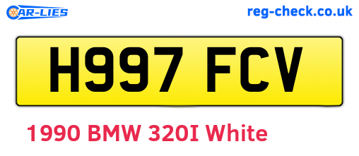H997FCV are the vehicle registration plates.