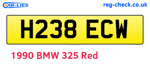 H238ECW are the vehicle registration plates.