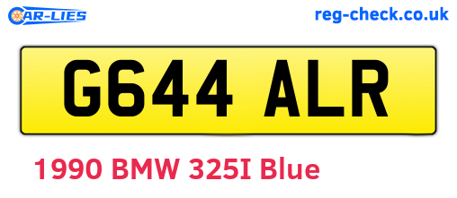 G644ALR are the vehicle registration plates.