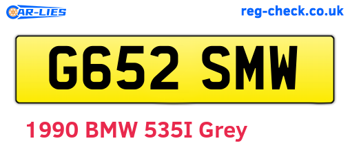 G652SMW are the vehicle registration plates.