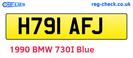 H791AFJ are the vehicle registration plates.
