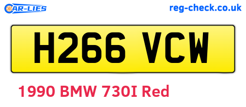 H266VCW are the vehicle registration plates.