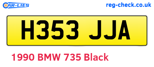 H353JJA are the vehicle registration plates.