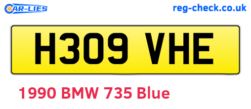 H309VHE are the vehicle registration plates.