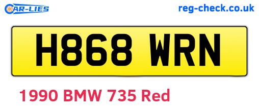 H868WRN are the vehicle registration plates.