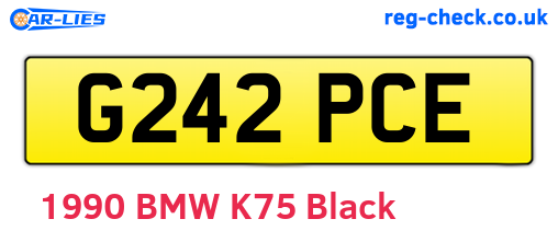 G242PCE are the vehicle registration plates.