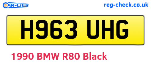 H963UHG are the vehicle registration plates.
