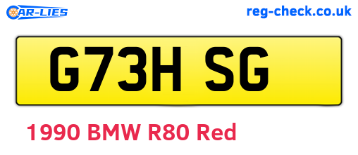 G73HSG are the vehicle registration plates.
