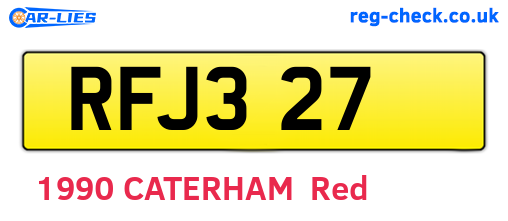 RFJ327 are the vehicle registration plates.