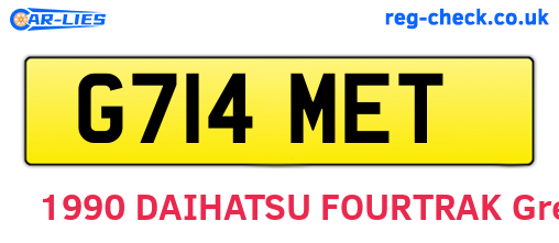 G714MET are the vehicle registration plates.