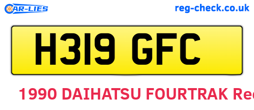 H319GFC are the vehicle registration plates.