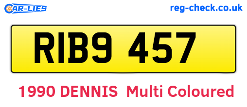 RIB9457 are the vehicle registration plates.
