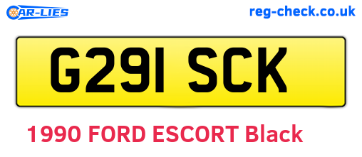 G291SCK are the vehicle registration plates.