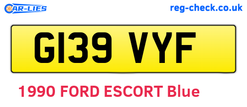 G139VYF are the vehicle registration plates.