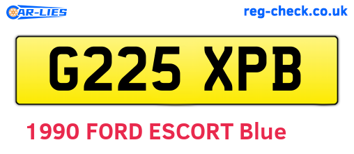 G225XPB are the vehicle registration plates.